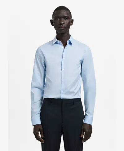 Mango Men's Slim Fit Cotton Dress Shirt In Blue