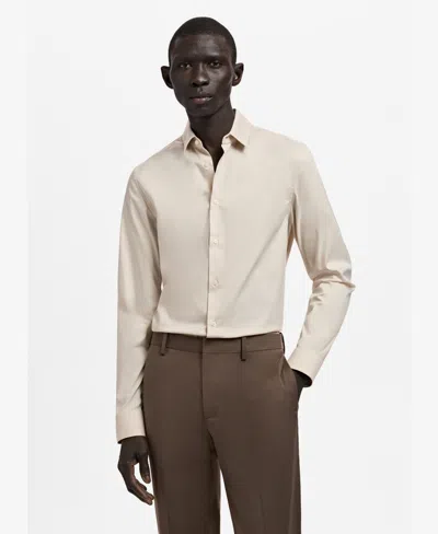 Mango Men's Slim Fit Cotton Dress Shirt In Brown