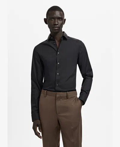 Mango Men's Slim Fit Cotton Dress Shirt In Brown