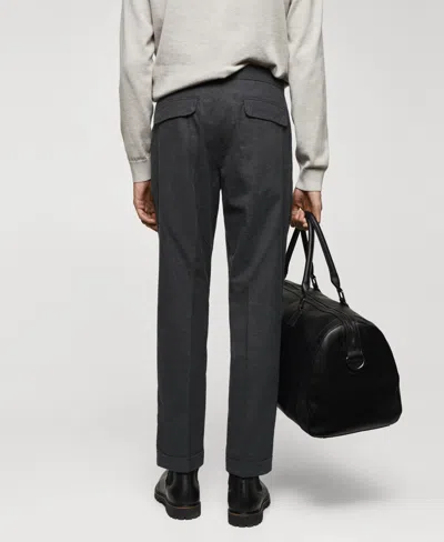 Mango Men's Slim-fit Cotton Pants In Dark Heather Grey