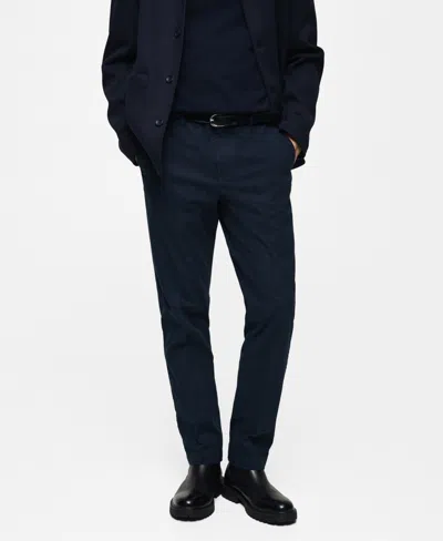 Mango Men's Slim-fit Cotton Pants In Indigo Blue
