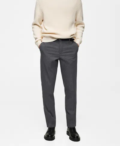Mango Men's Slim-fit Cotton Pants In Light Heather Gray