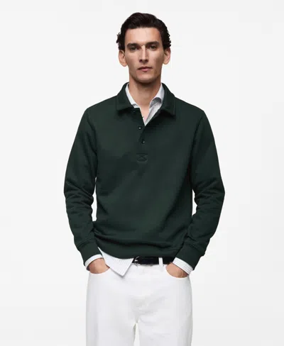Mango Men's Slim-fit Cotton Polo Sweatshirt In Green