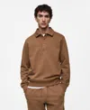 Mango Cotton Blend Polo Sweatshirt In Medium Brown