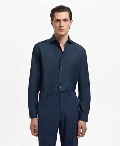 MANGO MEN'S SLIM-FIT COTTON POPLIN DRESS SHIRT
