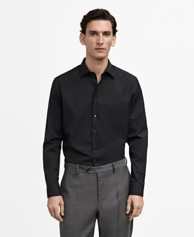 MANGO MEN'S SLIM-FIT COTTON POPLIN DRESS SHIRT