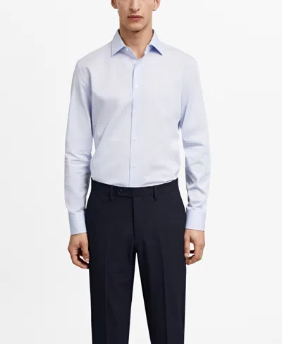 Mango Men's Slim-fit Cotton Poplin Dress Shirt In Sky Blue