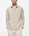 Mango Slim Fit Cotton Button-up Shirt In Light,pastel Gray