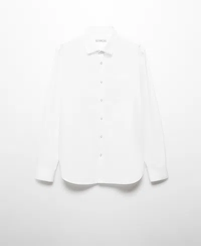 Mango Men's Slim Fit Cotton Shirt In White