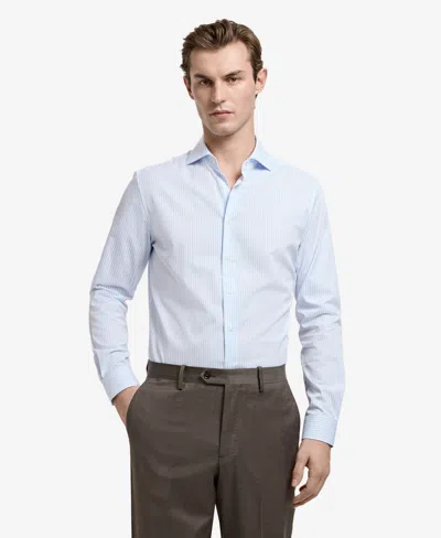 Mango Men's Slim Fit Cotton Striped Dress Shirt In Blue