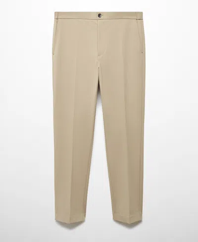 Mango Men's Slim-fit Cotton Suit Pants In Beige