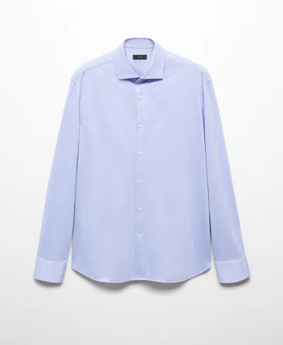 Mango Men's Slim Fit Cotton Dress Shirt In Sky Blue