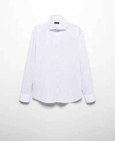 Mango Men's Slim Fit Cotton Dress Shirt In White