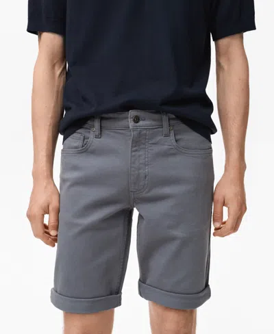 Mango Men's Slim-fit Denim 11.5" Bermuda Shorts In Blue