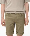 Mango Denim Bermuda Shorts In Green
