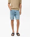 Mango Slim Fit Denim Bermuda Shorts In Blue