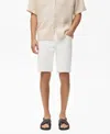 Mango Slim Fit Denim Bermuda Shorts In White