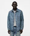 Mango Regular Fit Cotton Denim Button-up Overshirt In Medium Blue