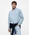 Mango Regular Fit Denim Button-up Shirt In Light Blue