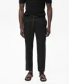 Mango Slim Fit Pants With Drawstring Waist In Black
