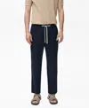 Mango Slim Fit Pants With Drawstring Waist In Blue