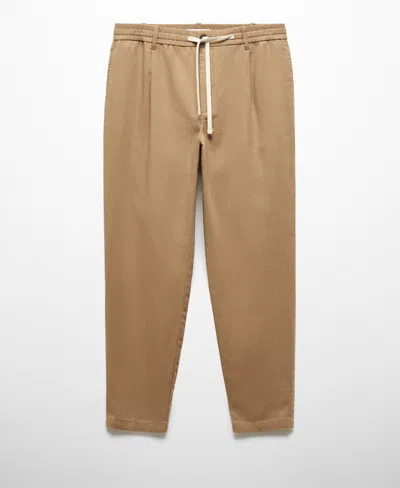Mango Men's Slim-fit Drawstring Pants In Brown