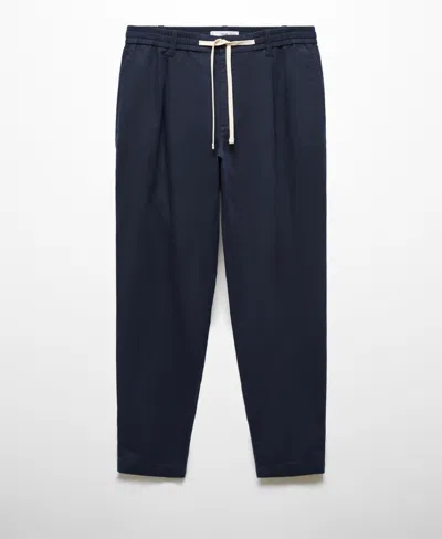 Mango Men's Slim-fit Drawstring Pants In Blue