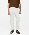 Mango Men's Slim-fit Drawstring Pants In White