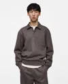 Mango Men's Slim-fit Embroidered Polo-collar Pullover In Medium Heather Gray
