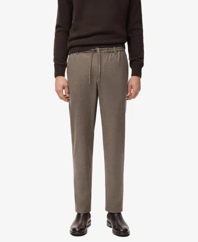 Mango Men's Slim-fit Flannel Pants In Brown