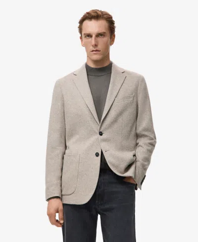 Mango Men's Slim Fit Flecked Wool Blazer In Gray