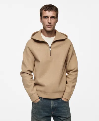 Mango Men's Slim-fit Hooded Sweatshirt In Beige