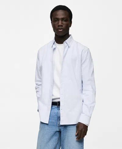 Mango Men's Slim-fit Kodak-striped Cotton Shirt In Blue