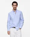 Mango Men's Slim-fit Kodak-striped Cotton Shirt In Sky Blue