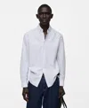 Mango Regular Fit Stripe Cotton Button-up Shirt In White