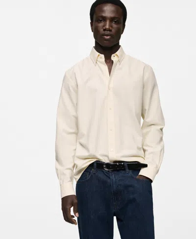 Mango Men's Slim-fit Kodak-striped Cotton Shirt In Yellow