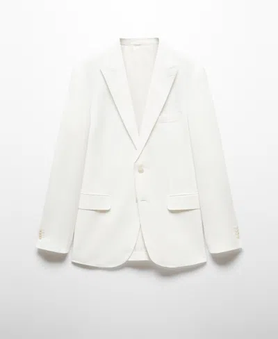 Mango Men's Slim Fit Linen And Cotton Suit Jacket In White