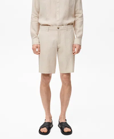 Mango Men's Slim-fit Linen Bermuda Shorts In Sand