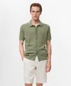 Mango Slim Fit Linen Bermuda Shorts In Gray