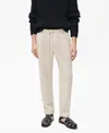 Mango Slim Fit Linen & Cotton Drawstring Pants In Ecru