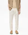 Mango Slim Fit Linen & Cotton Drawstring Pants In White