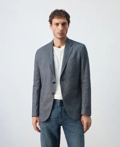 Mango Men's Slim Fit Linen Cotton-blend Blazer In Multi