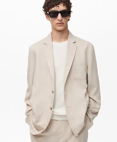 Mango Slim Fit Lyocell & Linen Suit Jacket In Neutral