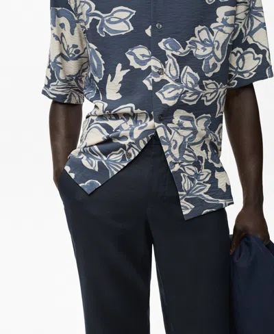 Mango Men's Slim-fit Linen Pants In Blue