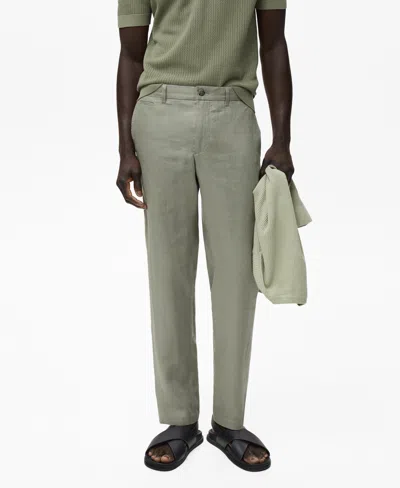 MANGO MEN'S SLIM-FIT LINEN PANTS