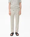 Mango Slim Fit Flat Front Linen Pants In Gray