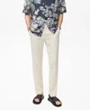 Mango Slim Fit Flat Front Linen Pants In White