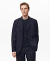 Mango Men's Slim-fit Linen Suit Blazer In Blue