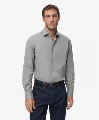 Mango Men's Slim-fit Lyocell Cotton Shirt In Gray
