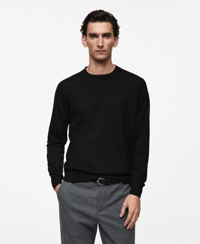 Mango Men's Slim-fit Braided Knit Sweater In Dark Navy